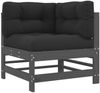 vidaXL 6-tlg. Garten-Lounge-Set mit Kissen Grau Massivholz 3186006 Bild 5