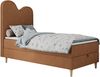 Kinderbett FLOW, Boxspringbett für Kinder, mit hohem Kopfteil, Einzelbett mit Matratze - 90x180 - Orange Stoff - Topper T25 Bild 4