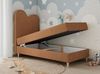Kinderbett FLOW, Boxspringbett für Kinder, mit hohem Kopfteil, Einzelbett mit Matratze - 90x180 - Orange Stoff - Topper T25 Bild 2