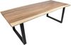 Esstisch TESSA mit Baumkante Suarholz 220x100x75cm | Holztisch mit Metallgestell Baumkantentisch Tischbeine Schwarz Bild 2