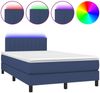 vidaXL Boxspringbett mit Matratze & LED Blau 120x190 cm Stoff 3270059 Bild 2