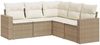 vidaXL 5-tlg. Garten-Sofagarnitur mit Kissen Beige Poly Rattan 3251285 Bild 2