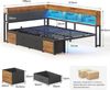MSMASK Daybett Tagesbett Schlafsofa mit LED-Beleuchtung & Ladestation, Jugendbett mit 6 Staufächern und 6 Schubladen – Liegefläche 140x200 cm Bild 2