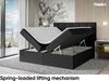 MEBLINI Boxspringbett NILS 180x200 cm mit Bettkasten - H4/Schwarz Webstoff Polsterbett - Doppelbett mit Topper & Taschenfederkern-Matratze Bild 3
