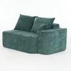 2-Sitzer Sofa 65cm×150cm×95cm mit Seitentaschen – Sitzhöhe 41 cm, Chaiselongue-Tiefe 105 cm, Chenille in Grün Bild 2