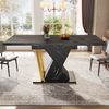 Ausziehbarer Esstisch - Holztisch in schwarz, 110(140) x 80 x 76 cm - Für Küche & Esszimmer - 6 Personen Tisch mit ausziehbarer Platt Bild 2