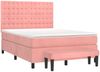 vidaXL Boxspringbett mit Matratze Rosa 140x190 cm Samt 3138084 Bild 3