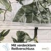 yadetextil Bettwäsche Baumwolle weiß Bettbezug grün Tropical Blattmuster, VersyV1, Renforce, 3 teilig, Bettwäsche-Set 200x220 cm. weiß Bettbezug grün Blattmuster Bild 4
