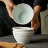 JIWOO Müslischale 6er Ø11,8cm, Frühstückschalen Eisschale Dessertschalen Schale, Keramik, (Schaleset, 6-tlg), Porzellan Hochwertiges Schalen Cyan Mikrowellenofen Spülmaschine Bild 2