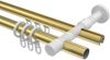 Rundrohr-Innenlauf-Gardinenstangen-Set Prestige Santo 100 cm, 2-läufig, 20 mm Ø Messing-Optik Bild 3