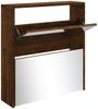 vidaXL Schuhschrank mit Spiegel 2 Fächer Räuchereiche 63x17x67 cm 342632 Bild 2