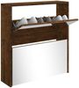 vidaXL Schuhschrank mit Spiegel 2 Fächer Räuchereiche 63x17x67 cm 342632 Bild 3