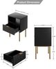 Nachttisch Schwarz Gold 1 Schublade und offene Ablage Modern Boho Bild 2