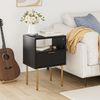 Nachttisch Schwarz Gold 1 Schublade und offene Ablage Modern Boho Bild 3