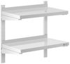 Royal Catering Hängeregal 60 x 30 cm Wandbord Doppel Wandregal Edelstahl Regal 2 Ablagen Bild 4