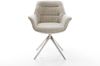 Drehstuhl Kaira-Flex Webstoff Soft Beige Kreuzgestell breit Edelstahl 360° drehbar Wippfunktion Bild 2