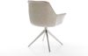 Drehstuhl Kaira-Flex Webstoff Soft Beige Kreuzgestell breit Edelstahl 360° drehbar Wippfunktion Bild 5