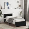 vidaXL Bettgestell mit Kopfteil und LED-Leuchten Schwarz 75x190 cm 838842 Bild 4