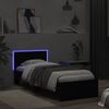 vidaXL Bettgestell mit Kopfteil und LED-Leuchten Schwarz 75x190 cm 838842 Bild 5