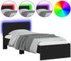 vidaXL Bettgestell mit Kopfteil und LED-Leuchten Schwarz 75x190 cm 838842 Bild 2