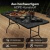 STEELSØN 'Zennar' Gartentisch für 8 Personen, zusammenklappbar, Holzoptik schwarz, 180x70x74 cm, wetterfest, Klapptisch inkl. Tragegriff Bild 3