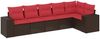 vidaXL 6-teiliges Gartensofa-Set mit Kissen, braun, Polyrattan 3222593 Bild 2