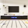 Schwarz-weißer TV-Schrank, 180 cm lang, Hochglanzoberfläche, mit 16-farbiger LED-Beleuchtung, wandmontierbar Bild 4