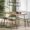 Sitzhocker Ergacian 2er-Set Akazienholz, klassisch, Natur, mit stabilem Metallgestell Bild 2