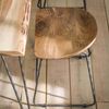 Sitzhocker Ergacian 2er-Set Akazienholz, klassisch, Natur, mit stabilem Metallgestell Bild 4
