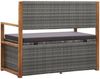 vidaXL Bank mit Stauraum 115 cm Poly Rattan Massivholz Akazie Grau 46011 Bild 5