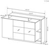Masseno Kommode ALBINA 155 cm Sideboard mit 3 Türen Eiche Craft Gold Bild 3