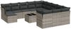 vidaXL 13-tlg. Garten-Sofagarnitur mit Kissen Hellgrau Poly Rattan 3250481 Bild 2