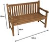 Lesli Living Gartenbank XL 4 Sitzer Teak Holz Bank Parkbank wetterfest 180 cm, 120 kg Tragkraft pro Sitzplatz Bild 3