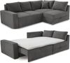 Ecksofa-Dauerschläfer Federkern Topper Bettkasten Schlafcouch Cord Dunkelgrau Bild 2