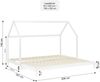 Kinderbett mit 2 Matratzen ausziehbar Hausbett 90x200 Gästebett Ausziehbett Funktionsbett Holz Weiß Kinderdoppelbett Bett Bettenhaus Spielbett Bild 3