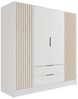 ALTDECOR Drehtürenschrank NELIA (Kleiderschrank Garderobenschrank mit viel Stauraum, Moderner Schrank) Vielseitiger Drehtürenschrank mit Spiegeltüren Spiegel Lamellen Bild 4