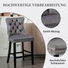 SeedWave Barhocker Mit Rückenlehne, 2er-Set Samt Barstuhl mit Verstellbaren Schrauben, Polsterhocker inkl. 4 Holzfüße mit Fußstütze, Nieten und Knopf-Design Bild 3