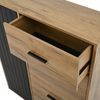 Merax Schuhschrank, mit verstellbaren Regalen Schrank, schwarz Griffen, 1 Schubladen, 2 Klappschuhschrank und 1 Türen, schwarz und Naturtönen Bild 5