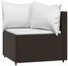 vidaXL 3-tlg. Garten-Lounge-Set mit Kissen Braun Poly Rattan 319759 Bild 4