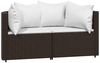 vidaXL 3-tlg. Garten-Lounge-Set mit Kissen Braun Poly Rattan 319759 Bild 3