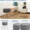 Albatros Hocker mit Stauraum Cannes Sitzhocker mit Stauraum, Modernes Design, Edler Sherpa-Bezug Sitztruhe Sitzbank mit Stauraum  optimal als Fußhocker Hocker Schminktisch, Grau Bild 2