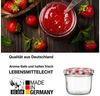 BigDean 12x Marmeladengläser 230ml - Einmachgläser Einweckgläser Sturzgläser - Made in Germany - Einkochgläser mit Schraub-Deckel TO 82 - Rot kariert Bild 2