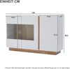 Merax Sideboard Hochglanz Kommode, weiße Spanplatte mit Glas, Holzsockel, Kommode Schrank Flurschrank 138*38*90,5cm Bild 4