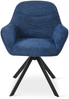 GOEURVANT 1370 Esszimmerstühle 6er-Set, 360° Drehbar, Chenille - Blau Bild 2