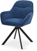 GOEURVANT 1370 Esszimmerstühle 6er-Set, 360° Drehbar, Chenille - Blau Bild 3