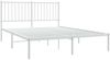 vidaXL Bettgestell mit Kopfteil Metall Weiß 135x190 cm 350930 Bild 3