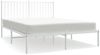 vidaXL Bettgestell mit Kopfteil Metall Weiß 135x190 cm 350930 Bild 2