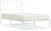 vidaXL Bettgestell mit Kopfteil, Metall weiß, 100x200 cm Bild 2