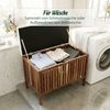 Relaxdays Wäschetruhe aus Akazienholz mit Sitz Bild 2