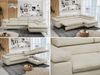 Mks Möbel 'Peter L-form' Ecksofa mit Bettfunktion, Bettkasten & einstellbaren Kopfstützen, Beige, Velours, mit Topper, rechts Bild 2